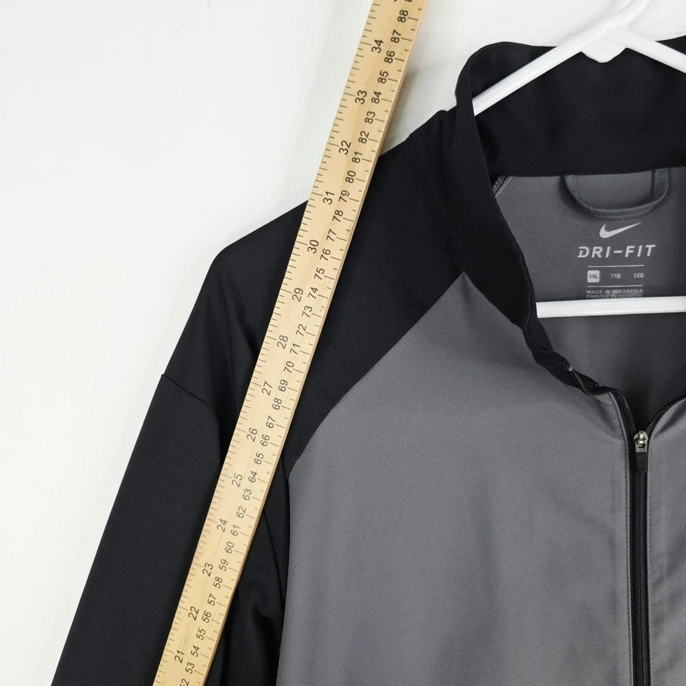 Nike Dri-Fit Jacket Men's 2XL Team‎ Training Gray Black Top Full Zip 800199-021